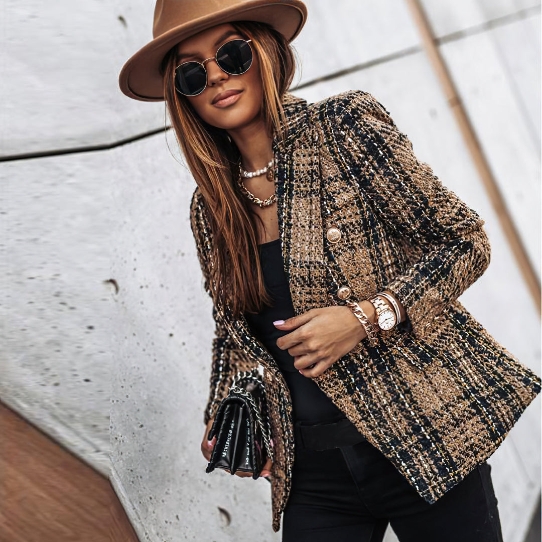 Evelyn | women's tailored check blazer