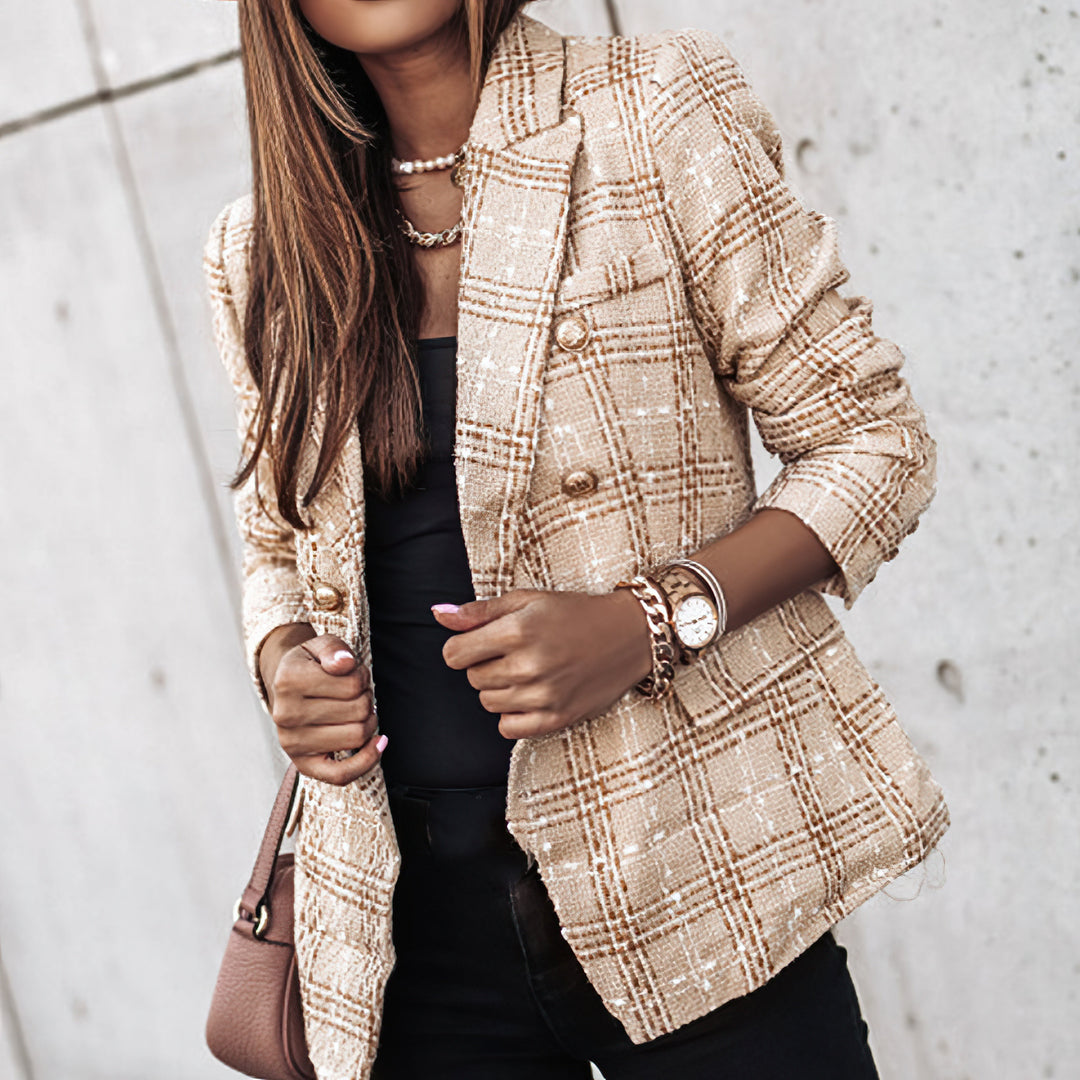 Evelyn | women's tailored check blazer